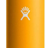 Hydro Flask - A water bottle with a standard mouth opening, featuring a screw-on lid and a cylindrical shape. The bottle is made of double-walled insulated stainless steel in a silver color.
