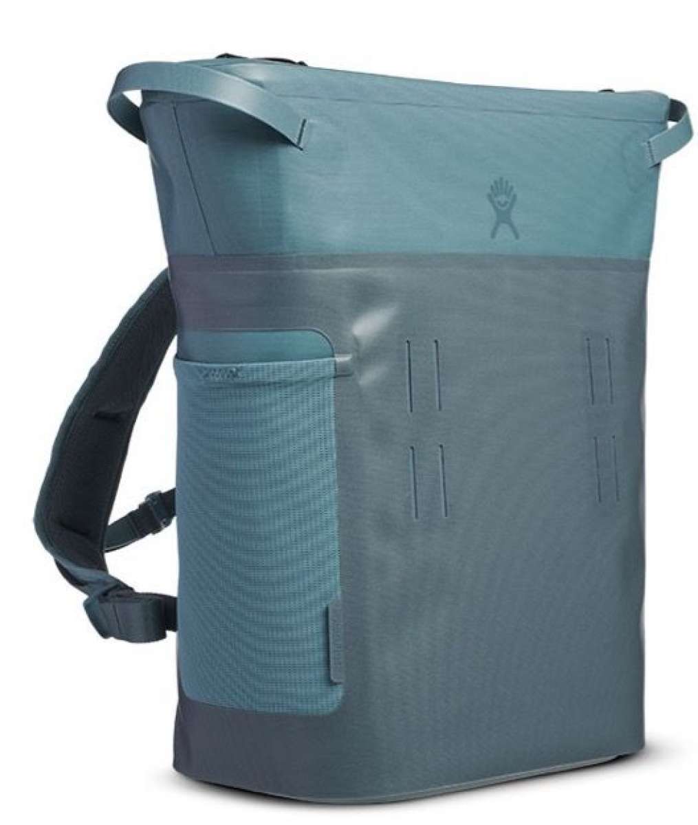 Hydro Flask 20L Day Escape Soft Cooler Pack - A large, rectangular-shaped cooler pack with a dark gray color and a zippered top closure.