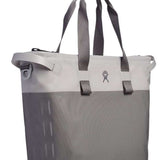 Hydro Flask 26L Day Escape Soft Cooler Tote - A large, gray cooler bag with a zippered top and two long handles.