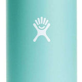 Hydro Flask - A wide-mouth water bottle with a screw-on lid, featuring a silver finish and a white logo on the front.