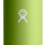 Hydro Flask - A wide mouth water bottle with a screw-on lid, featuring a silver finish and a clear plastic body.