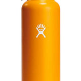 Hydro Flask 24oz Standard With Straw Lid - A yellow water bottle with a black straw lid and silver band around the top.