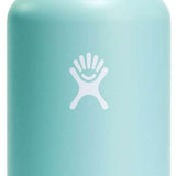 Hydro Flask - A wide mouth water bottle with a screw-on lid, in a light blue color.