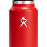 Hydro Flask - A red water bottle with a black lid, featuring a white logo on the front.
