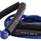 Hyperlite 25 Surf Rope w/Handle - Black rope with blue handle featuring a white logo and black grip.