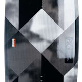 Hyperlite State Wakeboard With Remix Bindings SMU - 2022 model wakeboard with a black and white diamond pattern on its deck.