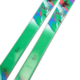 Line Women's Pandora 84 Skis 2024 - Green skis with a blue and red patterned top sheet.