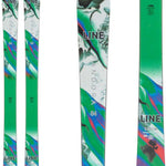 Line Women's Pandora 84 Skis 2024 - White skis with green, blue, and red abstract design.
