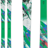 Line Women's Pandora 84 Skis 2024 - White skis with green, blue, and red abstract design.