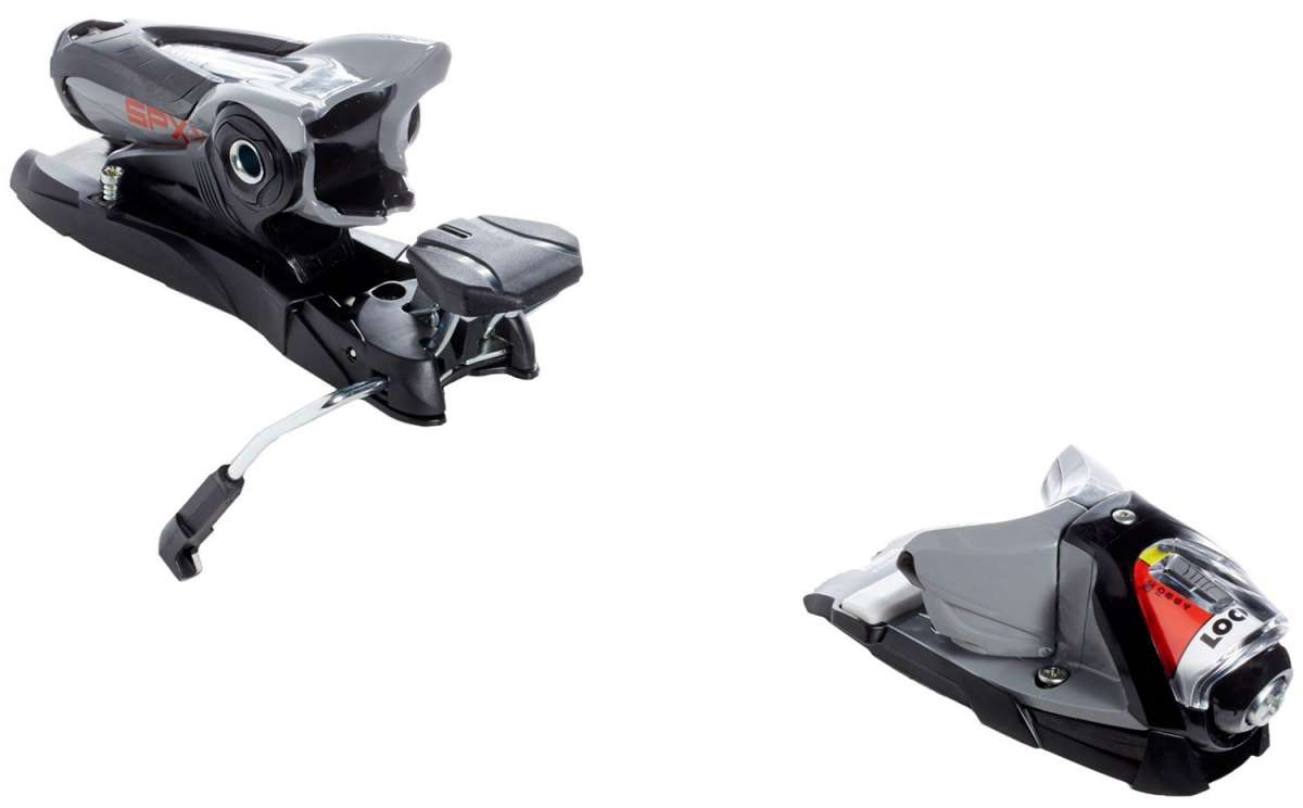 Look SPX 12 GW Ski Bindings 2022-2023 - Black bindings with silver hardware and a red logo on the top plate.