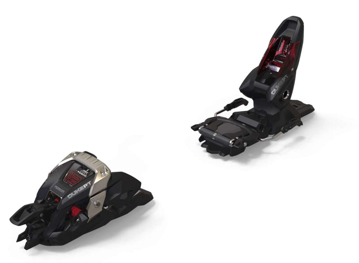 Marker Duke PT - 12 Ski Binding 2022 is a black binding with red accents and silver hardware.