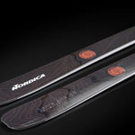 Nordica Ladies Santa Ana 88 Unlimited - 2022 ski model with a sleek black and silver design, featuring a subtle pattern of thin white lines on the top sheet.