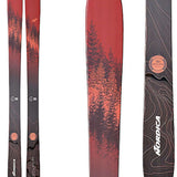 Nordica Ladies Santa Ana 88 Unlimited 2022 - A black and red ski with a forest scene on top.