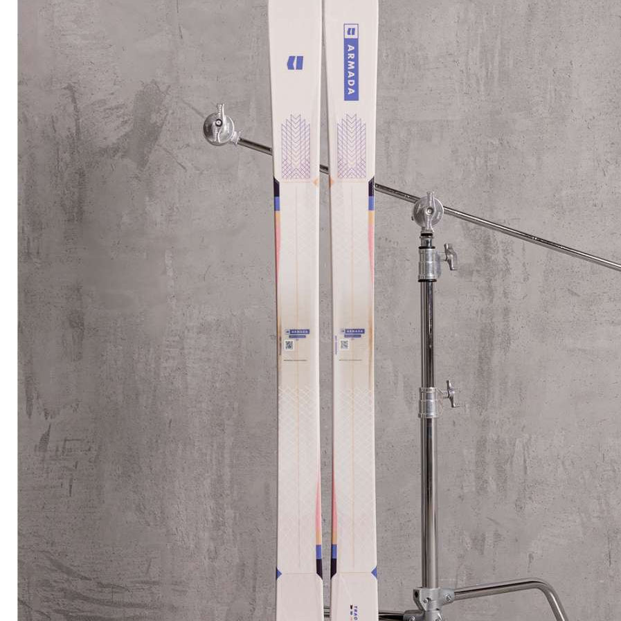 Armada Women's Trace 88 Skis 2022 - White skis with blue and purple accents on top sheet.