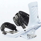 Head Fx One Lyt Snowboard Bindings 2022 - Black bindings with silver screws and black straps on a white background.