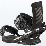 Head Fx One Lyt Snowboard Bindings 2022 - Black bindings with silver buckles and straps.