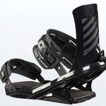 Head Fx One Lyt Snowboard Bindings 2022 - Black bindings with silver screws and a black strap on top of a white background.