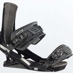 Head Fx One Lyt Snowboard Bindings 2022 - Black bindings with a sleek, modern design and silver buckles.