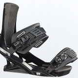 Head Fx One Lyt Snowboard Bindings 2022 - Black bindings with a sleek, modern design and silver buckles.