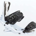 Head Fx One Lyt Snowboard Bindings 2022 - White bindings with black buckles and straps.