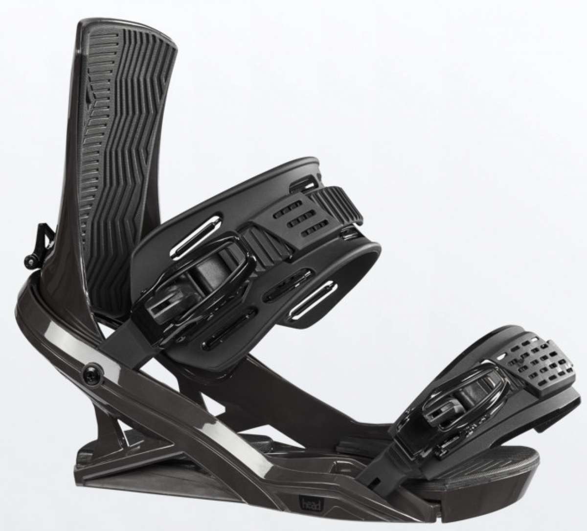 Head Fx One Lyt Snowboard Bindings 2022 - Black bindings with a sleek, modern design and silver hardware.