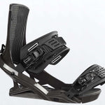 Head Fx One Lyt Snowboard Bindings 2022 - Black bindings with a sleek, modern design and silver hardware.