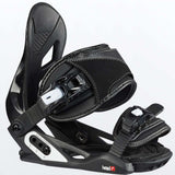 Head P Junior Snowboard Bindings 2022 - Black bindings with white stitching on straps and black buckles.