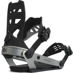 Ride A-8 Snowboard Bindings 2022 - Black bindings with silver buckles and straps.
