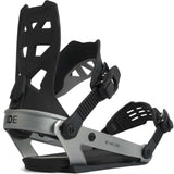 Ride A-8 Snowboard Bindings 2022 - Black bindings with silver buckles and straps.