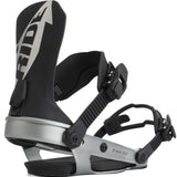 Ride Ladies AL-6 Snowboard Bindings 2022 - A pair of black and silver snowboard bindings with a distinctive "RIDE" logo on the top strap.