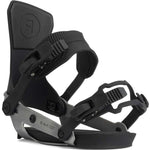 Ride Ladies AL-6 Snowboard Bindings 2022 - A pair of black snowboard bindings with a circular logo on the top strap.