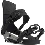 Ride Ladies AL-6 Snowboard Bindings 2022 - A pair of black snowboard bindings with a circular logo on the top strap.
