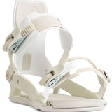 Ride C-6 Snowboard Bindings 2022 - White bindings with silver buckles and straps on a white background.