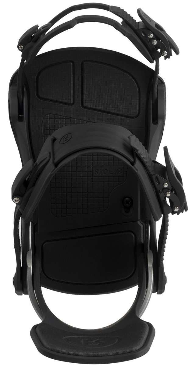 Ride C-6 Snowboard Bindings 2022 - Black bindings with silver screws and buckles.
