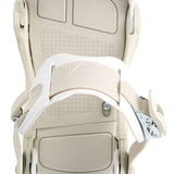 Ride C-6 Snowboard Bindings 2022 - A pair of snowboard bindings with a sleek, modern design and silver buckles.