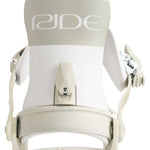 Ride C-6 Snowboard Bindings 2022 - A pair of white snowboard bindings with silver screws and buckles.