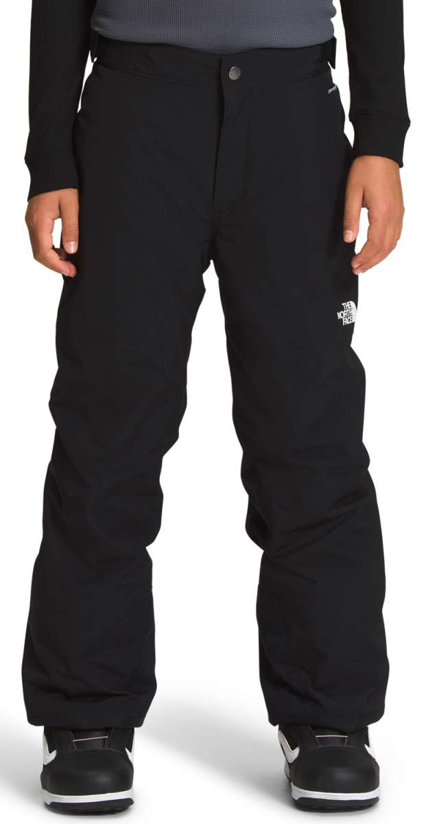 North Face Boys Freedom Insulated Pant 2024 - Black pants with white logo on left leg.