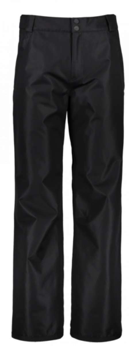 Obermeyer Keystone Shell Pants 2021-2022 - Black pants with a subtle snowflake pattern on the left thigh and right knee.