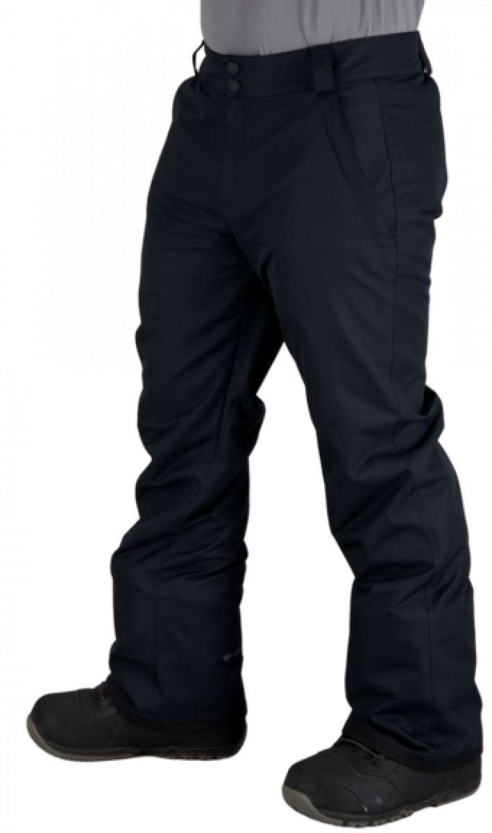 Obermeyer Keystone Shell Pants 2021-2022 - Black snow pants with a zippered pocket on the right thigh and adjustable Velcro straps at the waist.