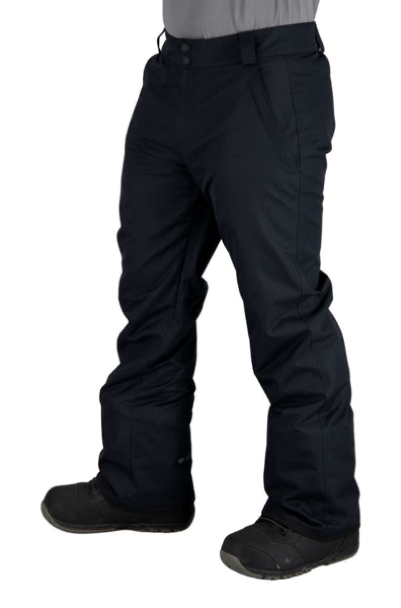 Obermeyer Keystone Shell Pant Short 2022 - Black snow pants with a zippered pocket on the right thigh and adjustable cuffs at the ankles.