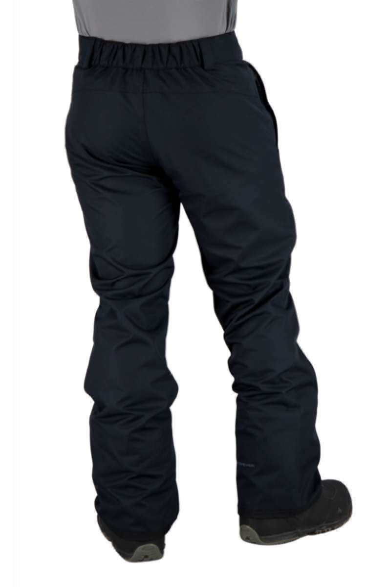 Obermeyer Keystone Shell Pant Short 2022 - Black snow pants with a zippered pocket on the right thigh and an elastic waistband.