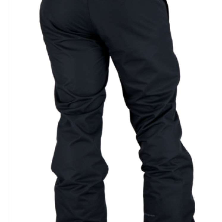 Obermeyer Keystone Shell Pant Short 2022 - Black snow pants with a zippered pocket on the right thigh and an elastic waistband.