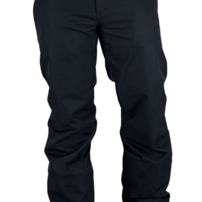 Obermeyer Keystone Shell Pant Short 2022 - A pair of black snow pants with a zippered fly and two front pockets.
