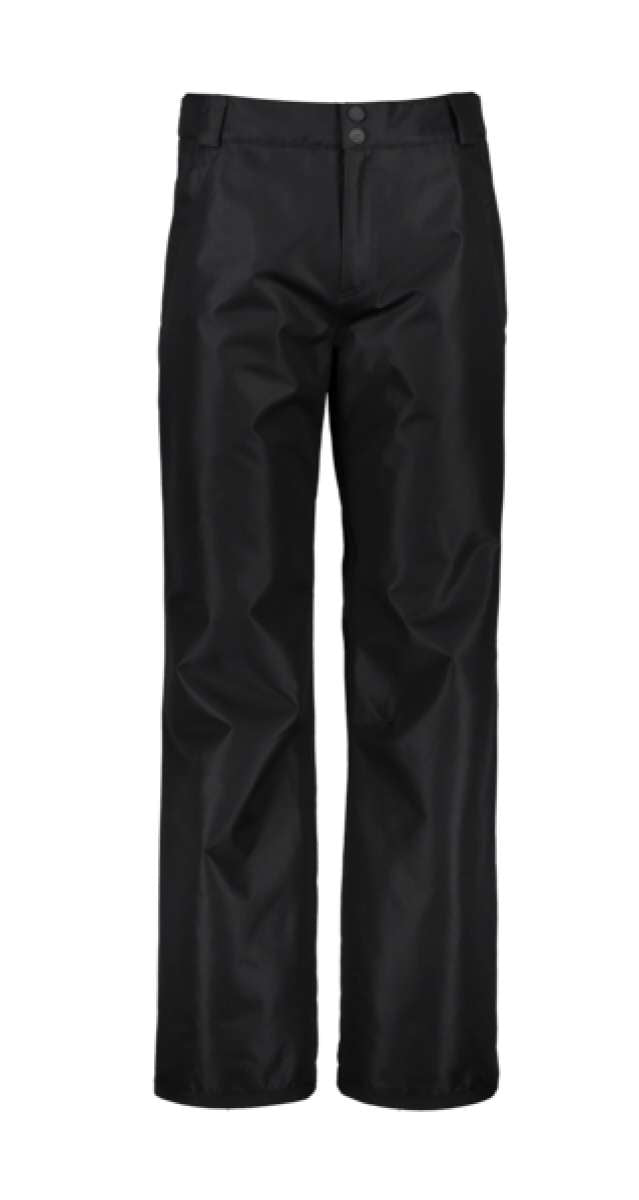 Obermeyer Keystone Shell Pant Short 2022 - Black pants with a subtle snowflake pattern on the left thigh.