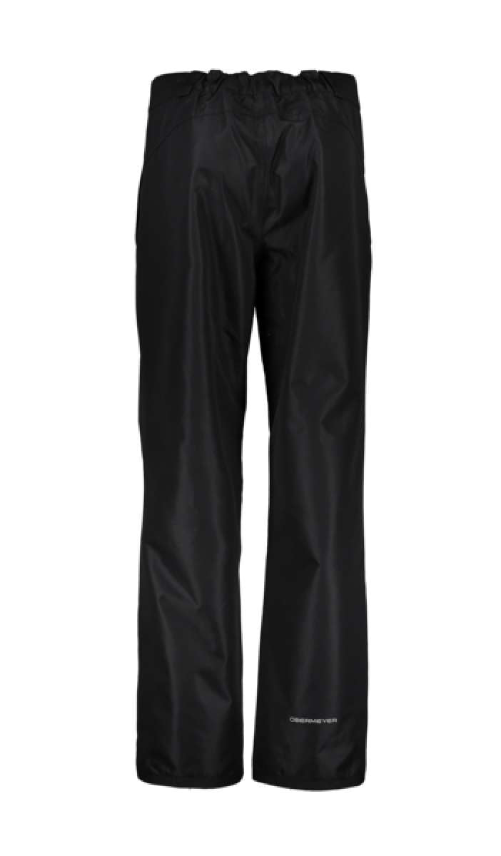 Obermeyer Keystone Shell Pant Short 2022 - Black pants with a subtle white logo on the left leg, featuring a sleek design and a relaxed fit.