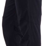 Obermeyer Women's Sugarbush Insulated Pants Tall 2022-2023 - Black insulated ski pants with a subtle pattern of thin, darker stripes on the upper thigh area.