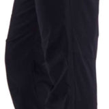 Obermeyer Women's Sugarbush Insulated Pants Tall 2022-2023 - Black insulated ski pants with a subtle pattern of thin, darker stripes on the upper thigh area.