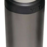 Yeti Rambler 12 oz. Colster Slim Can Insulator - A gray insulated can holder with a black lid, featuring the embossed "YETI" logo on top.