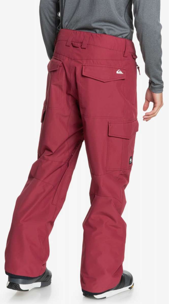 Quiksilver Porter Insulated Pants 2022 - A pair of red snow pants with a white logo on the back pocket.