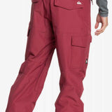 Quiksilver Porter Insulated Pants 2022 - A pair of red snow pants with a white logo on the back pocket.